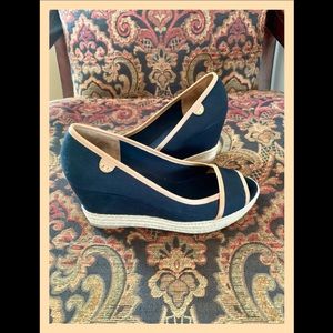 NWOT: Tory Burch Black Majorca Wedge Espadrilles